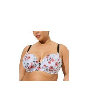 Torrid Perfect T-Shirt Bra Frida Floral Pearl Blue Size 40D